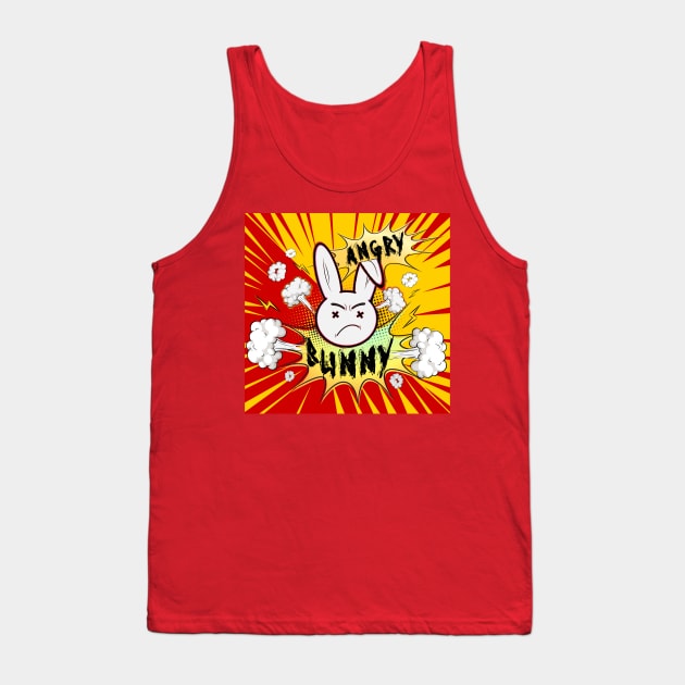 Angry Bunny graphic art Tank Top by 66designer99